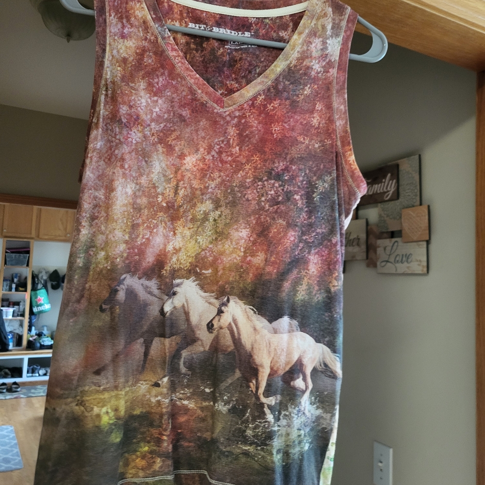 Womens Bit And Bridle Tank Top Size Large